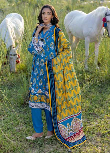 Gul Ahmed Printed Linen Suits Unstitched 3 Piece GA22LN LT-22010A - Winter Collection