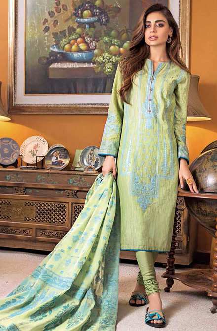 Gul Ahmed Embroidered Lawn Suits Unstitched 3 Piece GA21S MJ 78 - Summer Collection