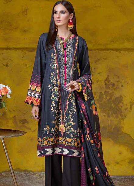 Gul Ahmed Printed Khaddar Suits Unstitched 3 Piece GA21JW K-12017 - Winter Collection