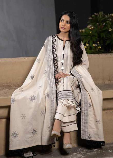 Pure Joy of Winter By Gul Ahmed Embroidered Karandi Suits Unstitched 3 Piece GA22PJ AY-12015 - Winter Collection