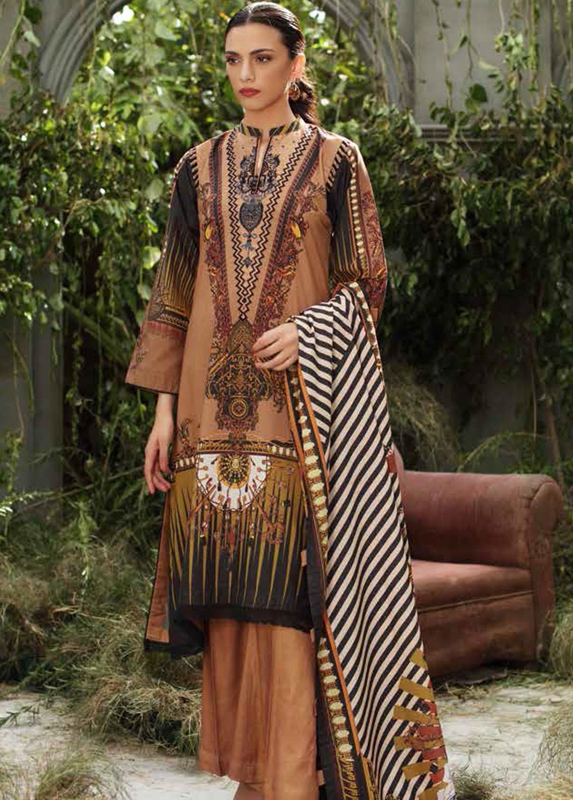 Gul Ahmed Embroidered Karandi Net Suits Unstitched 3 Piece GA21S SP 32 - Summer Collection