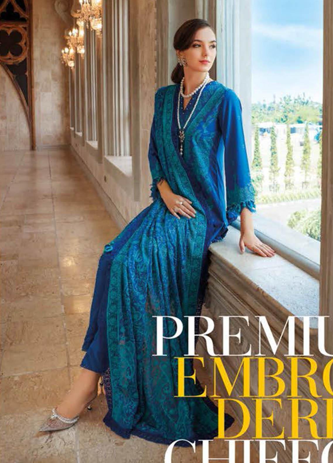 Gul Ahmed Embroidered Lawn Suits Unstitched 3 Piece GA23PS MJ-32032 - Summer Collection
