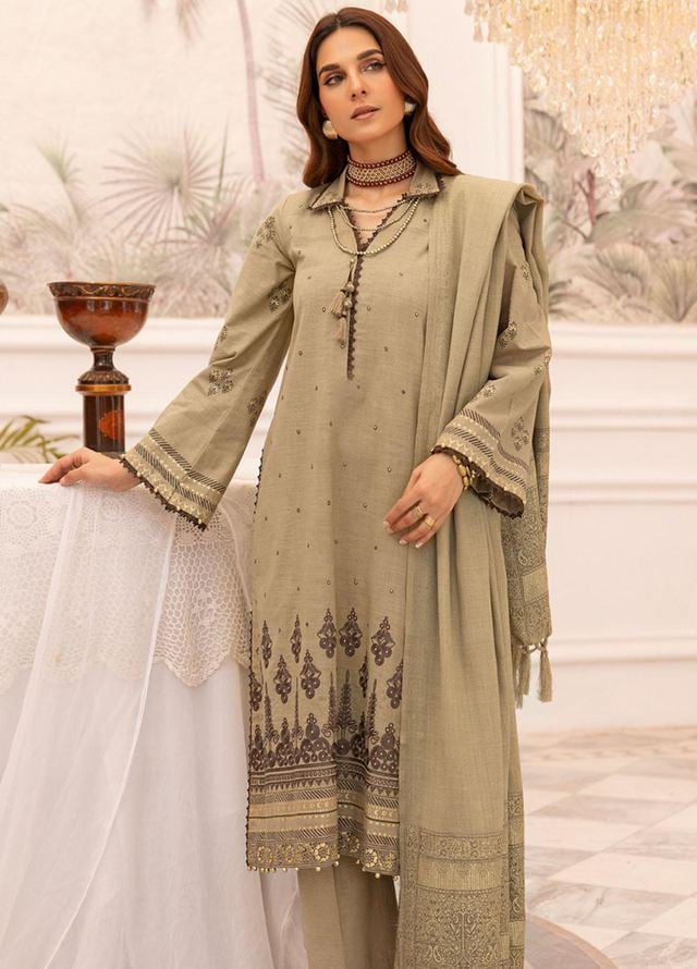 Gul Ahmed Embroidered Pashmina Suits Unstitched 3 Piece GA23WB AP 32090 -  Winter Collection