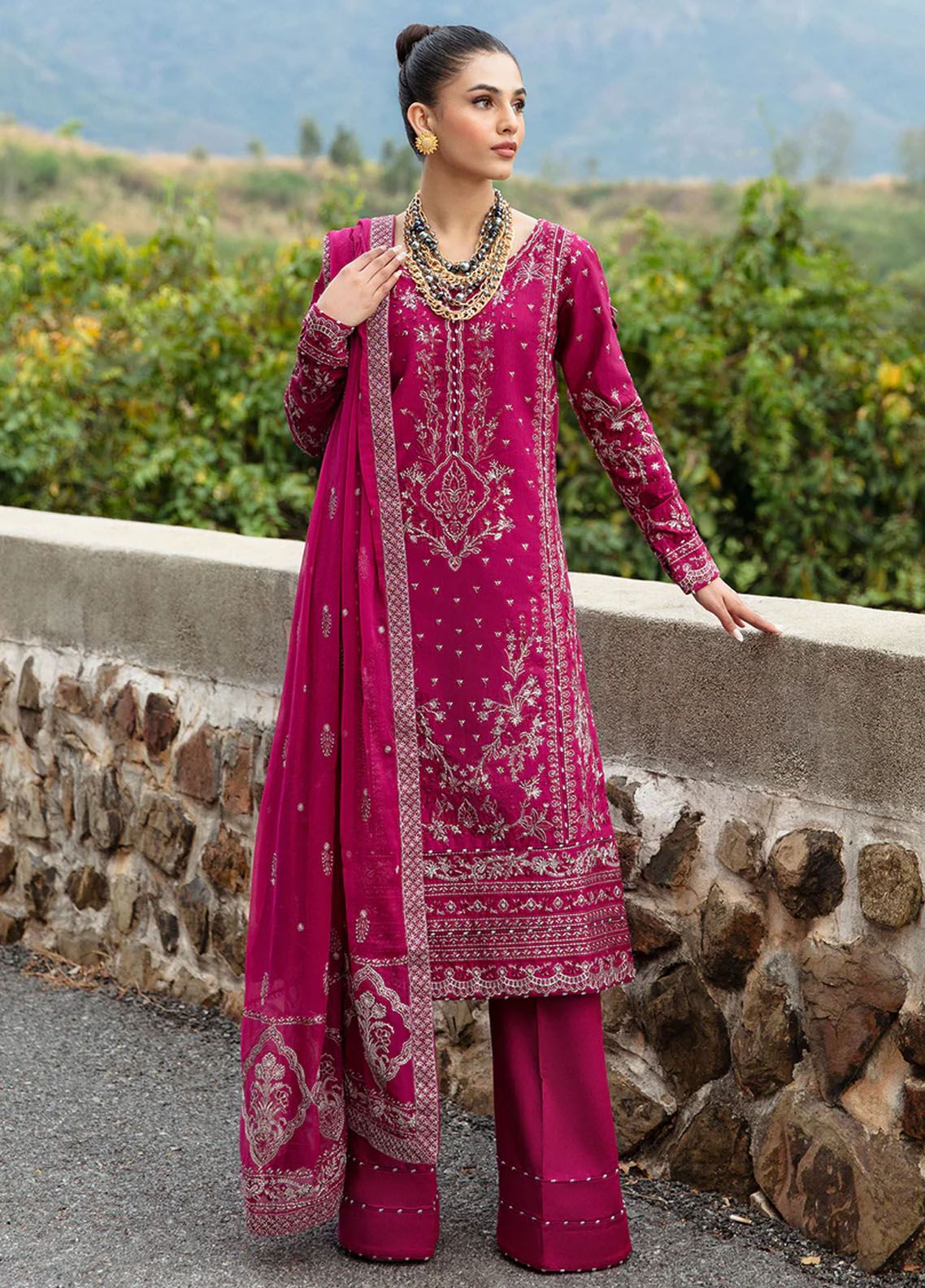 Saffira by Gulaal Chikankari Lawn Unstitched 3 Piece Suit - S-06 Nora - GUL25SL - Green - Summer Collection main image 0