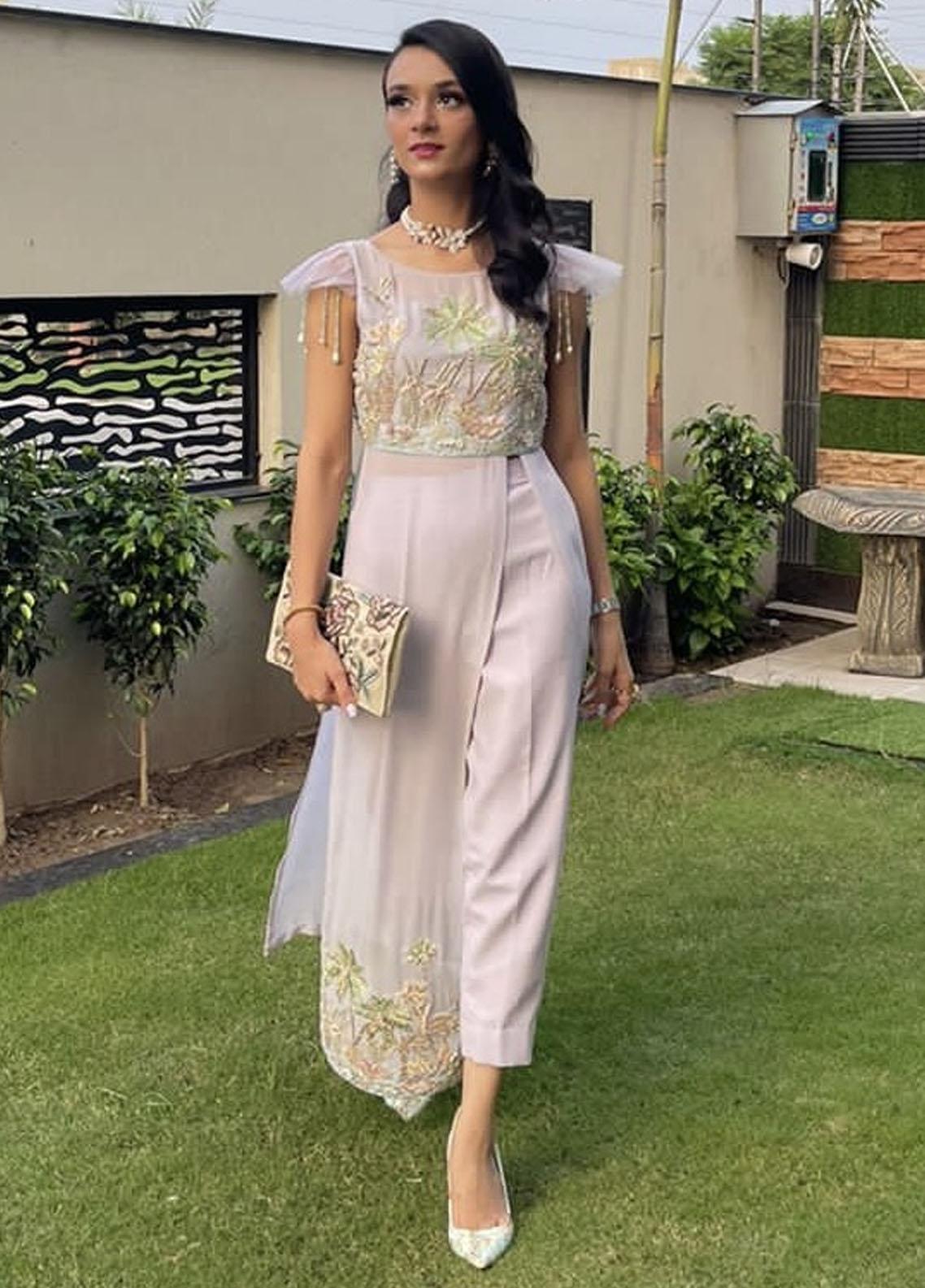 Hues Atelier Pret Embroidered Tissue 3 Piece Suit Rose Gold Bridal main image 0