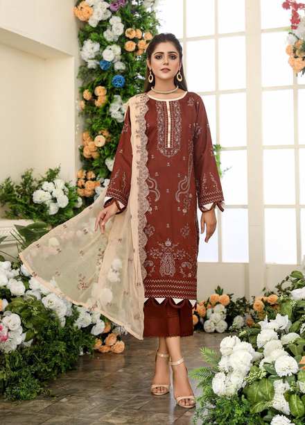 Hues by Humdum Embroidered Viscose Suits Unstitched 3 Piece HD22H 02 - Winter Collection