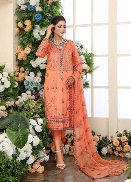 Hues by Humdum Embroidered Viscose Suits Unstitched 3 Piece HD22H 05 - Winter Collection