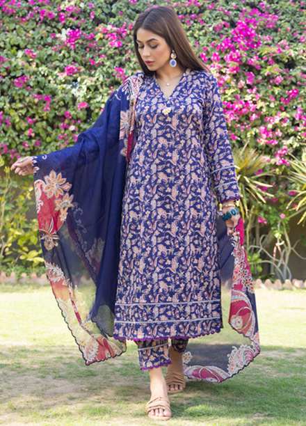 Identic Separates By Regalia Textiles Printed Lawn Suits Unstitched 3 Piece RGT23IS D9 - Summer Collection