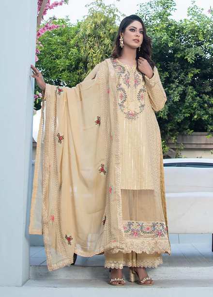 Insiya Clothing Embroidered Lawn Suits Unstitched 3 Piece INS23E 01 RAHAT - Eid Collection
