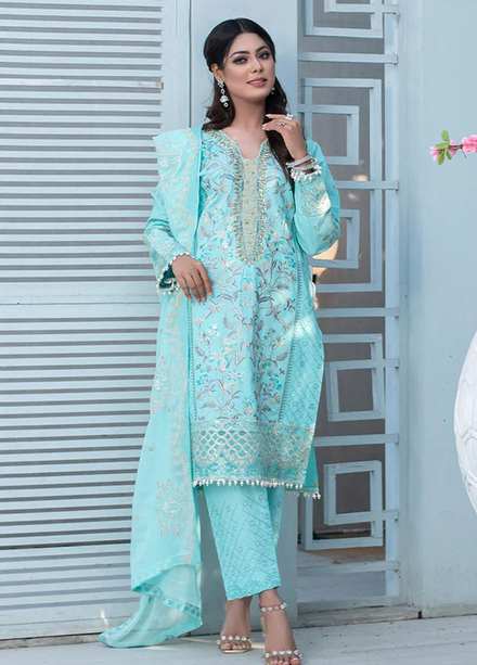 Insiya Clothing Embroidered Lawn Suits Unstitched 3 Piece INS23E 02 ITMENAN - Eid Collection