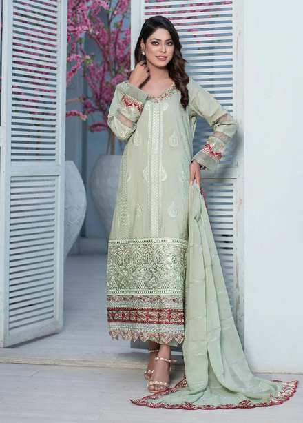 Insiya Clothing Embroidered Lawn Suits Unstitched 3 Piece INS23E 06 CHAEN - Eid Collection