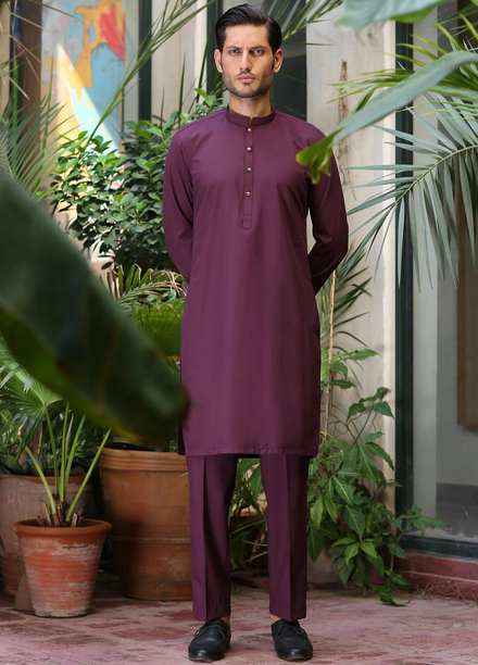 Istor Wash N Wear Formal Men Kurta Pajama -  EMPIRE PLUM IST-144