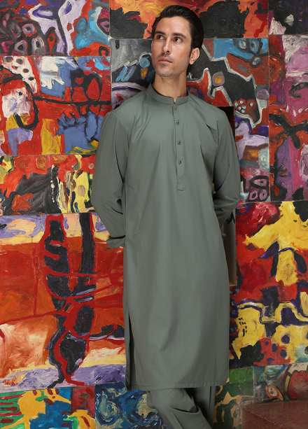 Istor Wash N Wear Formal Kurta Pajama for Men -  EMPIRE SAGE IST-144