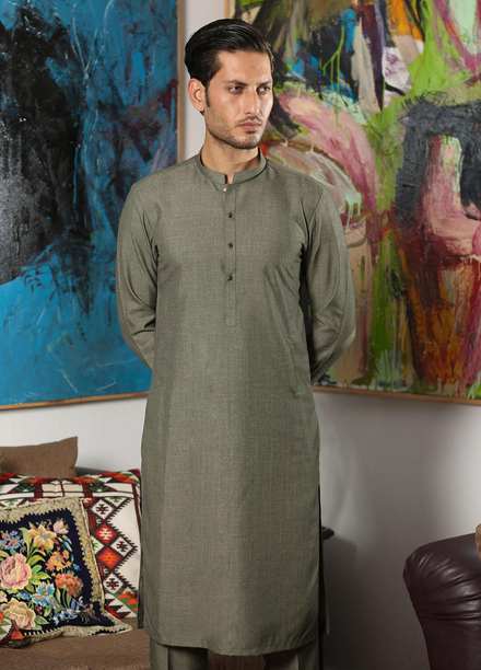Istor Wash N Wear Formal Kurta Pajama for Men -  PARAMOUNT FOREST GREEN IST-143