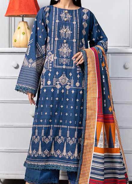 Ittehad Textiles Printed Khaddar Suits Unstitched 3 Piece ITD21K DGK-AFRA - Winter Collection