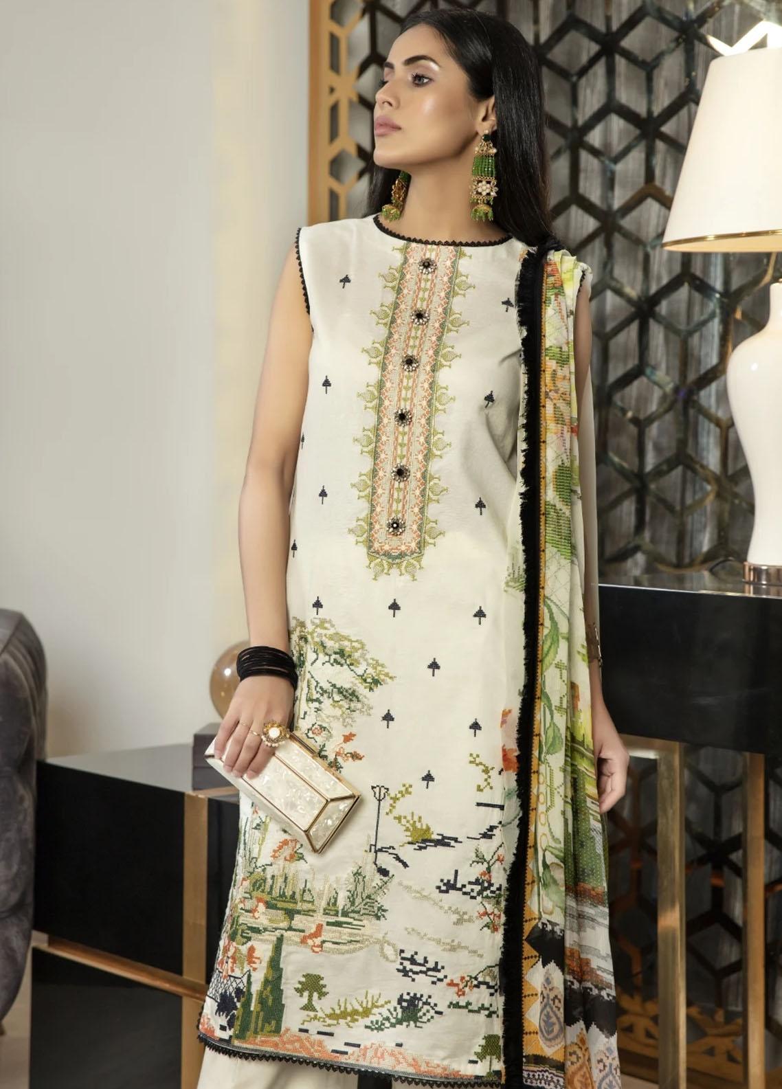 Ittehad Textiles Embroidered Lawn Suits Unstitched 3 Piece ITD22S LF-EP3-2239 - Summer Collection