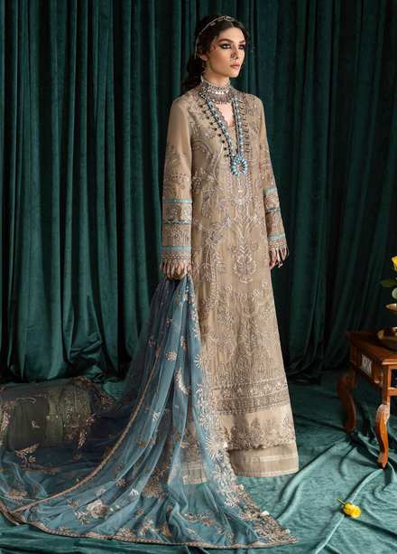 Iznik Embroidered Chiffon Suits Unstitched 3 Piece IZ23-C2 CC-15 Jaiya - Luxury Collection