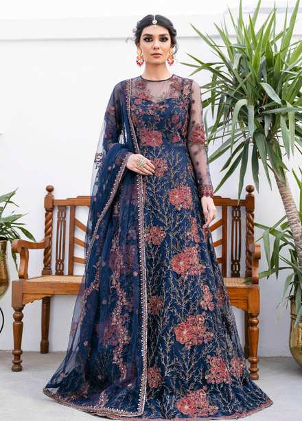 Iznik Embroidered Net Suits Unstitched 3 Piece IZ23-C2 CC-18 Zoe - Luxury Collection