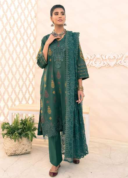 Guzel By Iznik Embroidered Jacquard Suits Unstitched 3 Piece IZ21G 11 Zumrut - Summer Collection