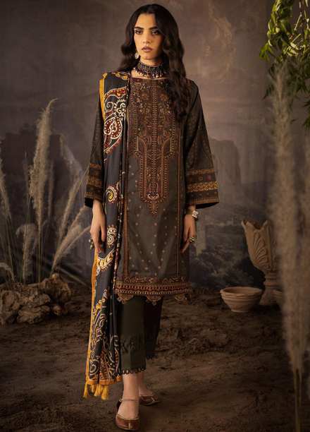 Iznik Embroidered Linen Suits Unstitched 3 Piece IZ21ZF ILC-02 Fawha - Winter Collection