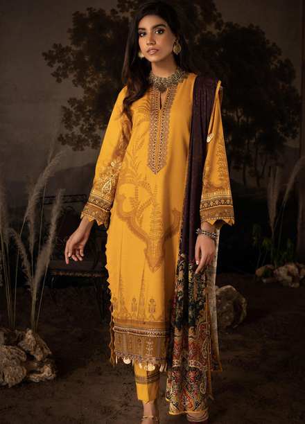 Iznik Embroidered Linen Suits Unstitched 3 Piece IZ21ZF ILC-06 Thoraya - Winter Collection