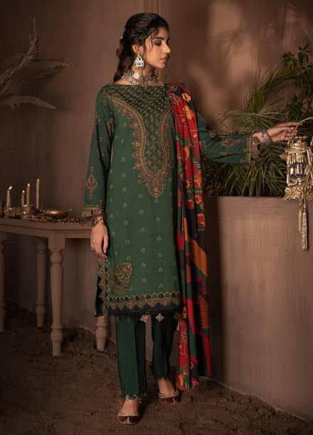 Iznik Embroidered Linen Suits Unstitched 3 Piece IZ21ZF ILC-08 Khudrah - Winter Collection