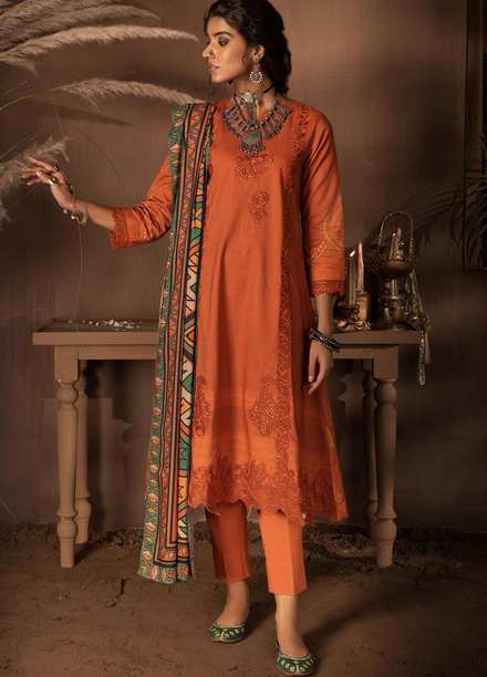 Iznik Embroidered Linen Suits Unstitched 3 Piece IZ21ZF ILC-10 Inara - Winter Collection