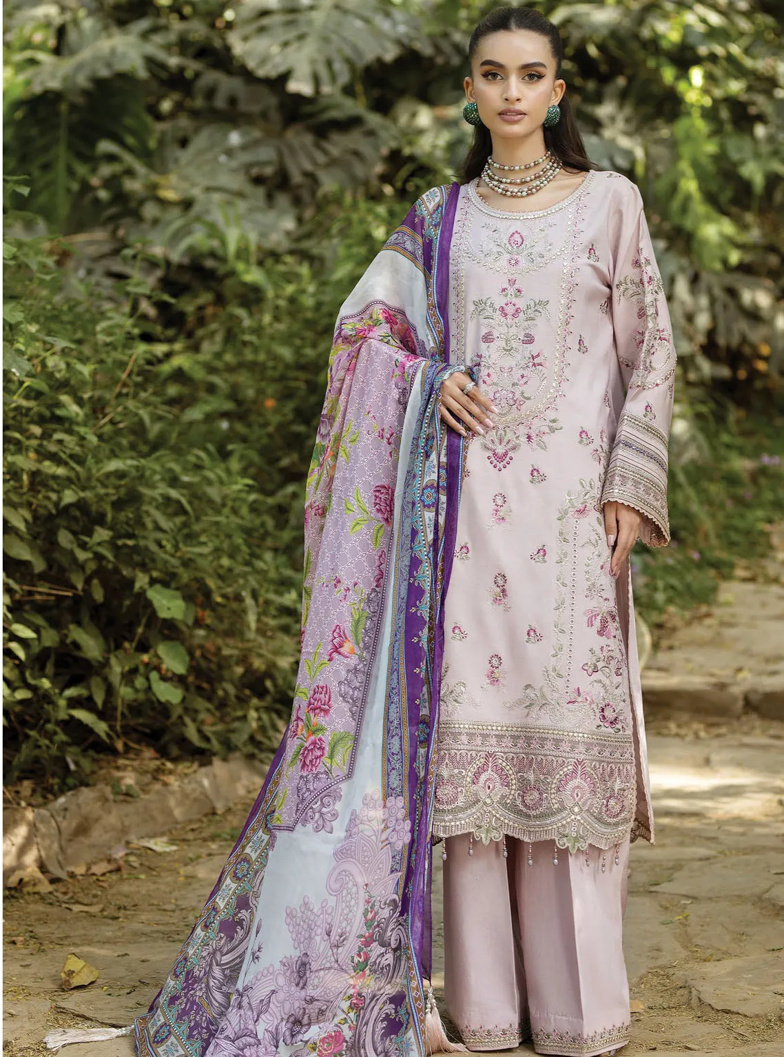 Saira Rizwan Unstitched Embroidered Luxury Lawn 3 Piece Suit SR26ULL SRL26-04 AREZOU - Festive Collection