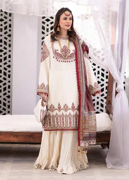 Jashan By Nuriyaa Embroidered Chikankari Suits Unstitched 3 Piece NR22J Hala - Eid Collection