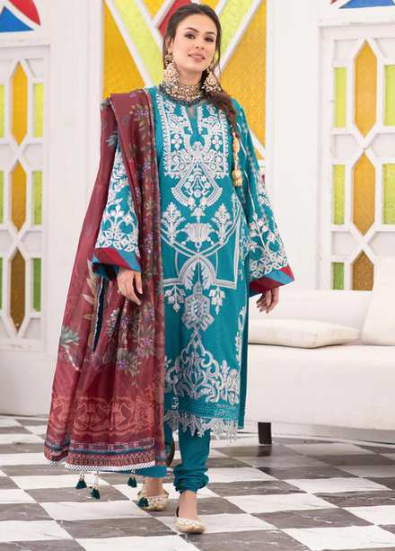 Jashan By Nuriyaa Embroidered Jacquard Suits Unstitched 3 Piece NR22J Mona - Eid Collection