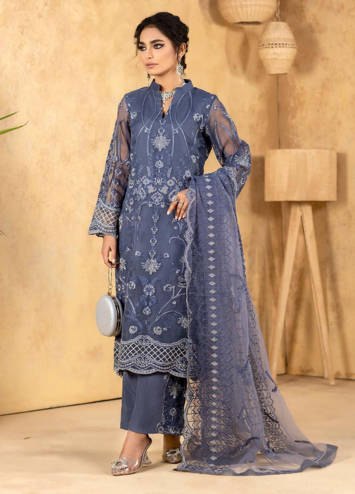 Parishay Embroidered Organza Suits Unstitched 3 Piece PRS25JP D-05 JRA - 05 - Formals Collection