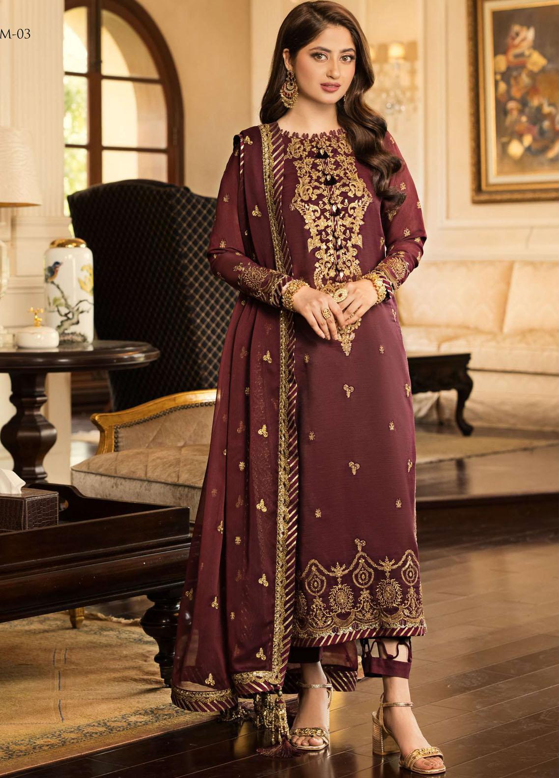 Jhilmil By Asim Jofa Embroidered Cotton Suits Unstitched 3 Piece AJ23JM ...