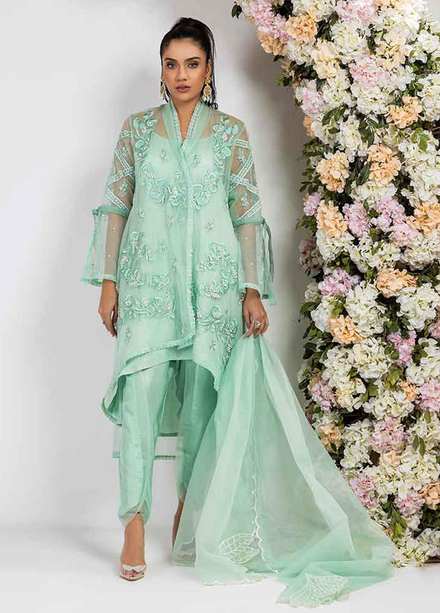 Jooray Kapray Pret Luxury Organza 3 Piece Suit JK23L Mint Rose