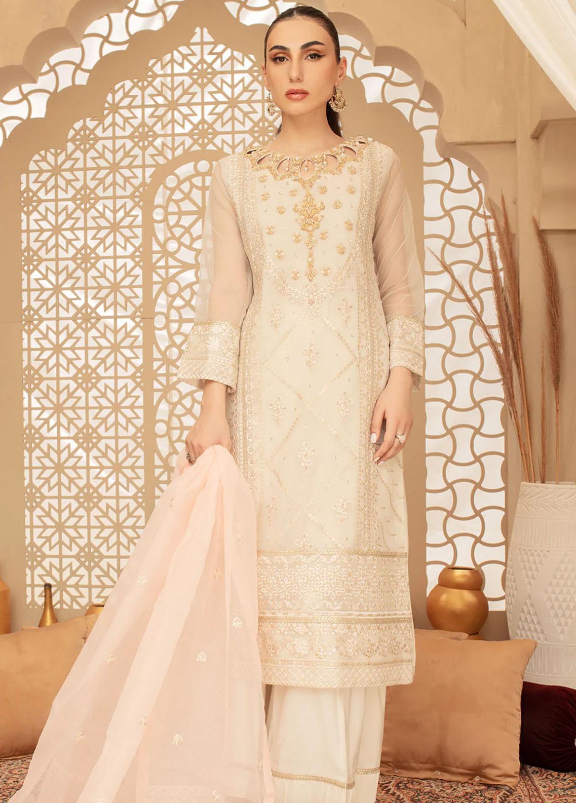 Zaryah by Zarif Unstitched Embroidered Organza 3 Piece Suit ZR26UZF ZF-ZYR-SURKH-01 - Festive Collection