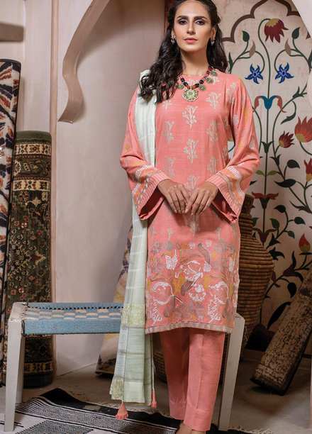 Lakhany Embroidered Slub Suits Unstitched 3 Piece LSM21WS WEC-5021 - Winter Collection