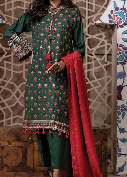 Lakhany Embroidered Slub Suits Unstitched 3 Piece LSM21WS WEC-5022 - Winter Collection