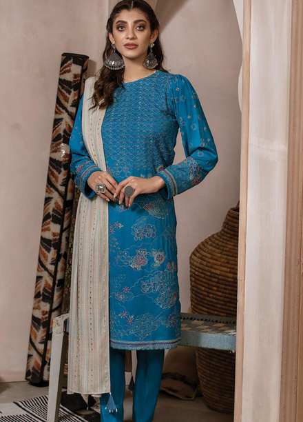 Lakhany Embroidered Slub Suits Unstitched 3 Piece LSM21WS WEC-5023 - Winter Collection