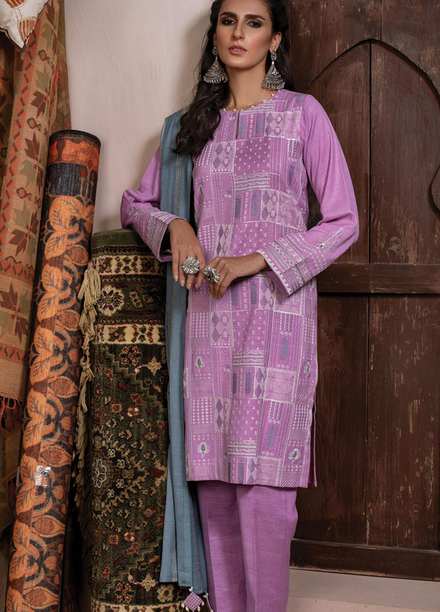 Lakhany Embroidered Slub Suits Unstitched 3 Piece LSM21WS WEC-5024 - Winter Collection