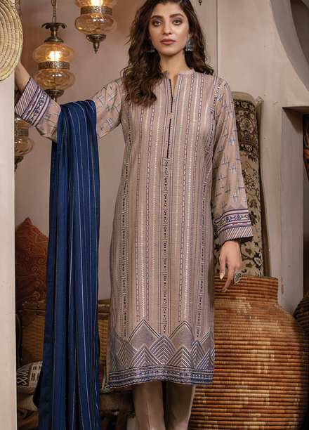 Lakhany Embroidered Slub Suits Unstitched 3 Piece LSM21WS WEC-5027 - Winter Collection