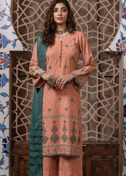 Lakhany Embroidered Slub Suits Unstitched 3 Piece LSM21WS WEC-5029 - Winter Collection