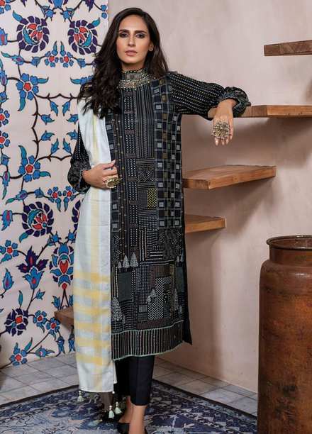 Lakhany Embroidered Slub Suits Unstitched 3 Piece LSM21WS WEC-5031 - Winter Collection