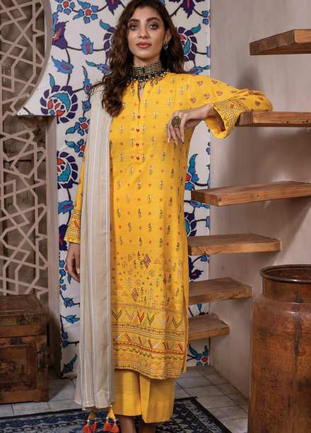 Lakhany Embroidered Slub Suits Unstitched 3 Piece LSM21WS WEC-5032 - Winter Collection