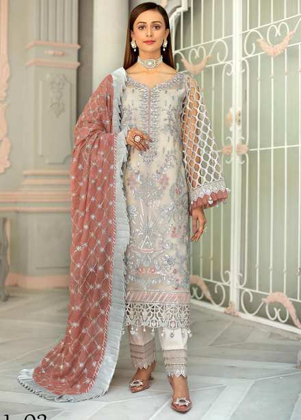 Lemilsa By Maryam's Embroidered  Suits Unstitched 3 Piece MRM22L L-03 - Luxury Collection