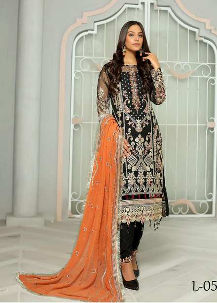 Lemilsa By Maryam's Embroidered  Suits Unstitched 3 Piece MRM22L L-05 - Luxury Collection