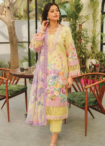 Lifestyle By Rang Rasiya Embroidered Lawn Suits Unstitched 3 Piece RR23LL 02 Coral - Summer Collection