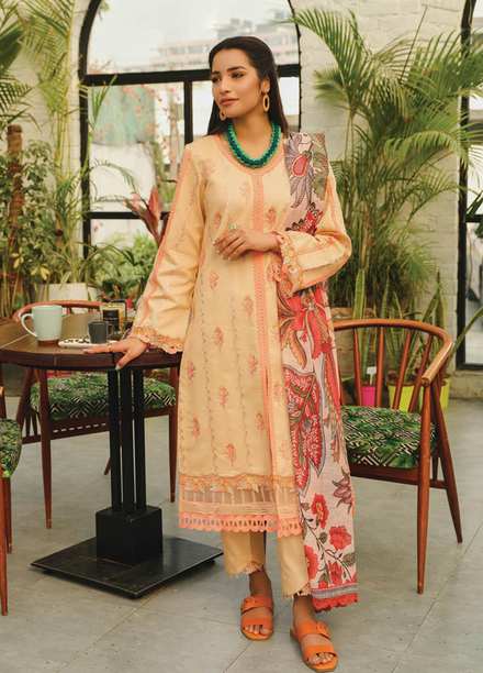 Lifestyle By Rang Rasiya Embroidered Lawn Suits Unstitched 3 Piece RR23LL 05 Aria - Summer Collection