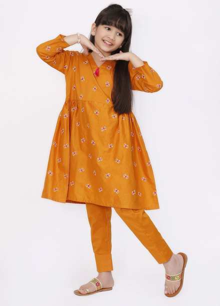 Luxeurs Cotton Pret 2 Piece Suit for Girls -  LX23KP Pink Knots Kids Dress