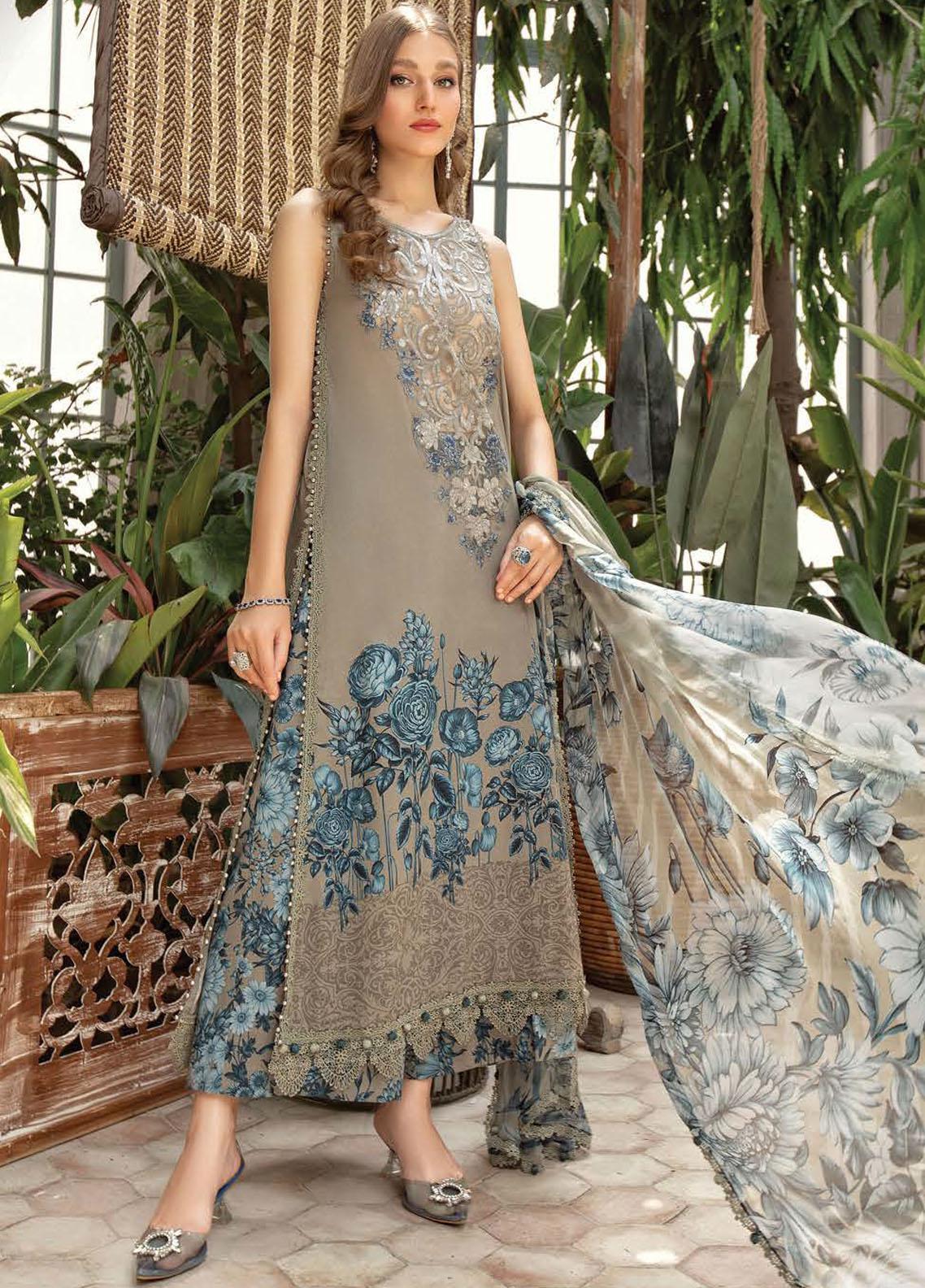 Maria B Embroidered Lawn Suits Unstitched 3 Piece MB21L 13-A - Summer Collection main image 1