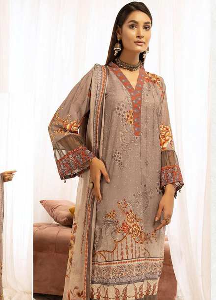 Mahee's By Riaz Arts Chikankari Karandi Suits Unstitched 3 Piece RA22MK 10 - Winter Collection