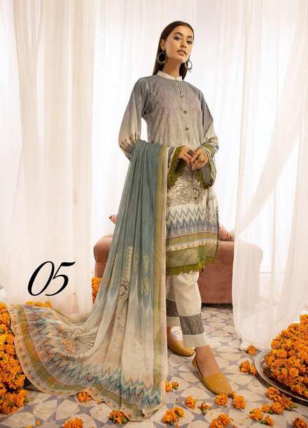 Mahee's By Riaz Arts Chikankari Karandi Suits Unstitched 3 Piece RA22MK 05 - Winter Collection